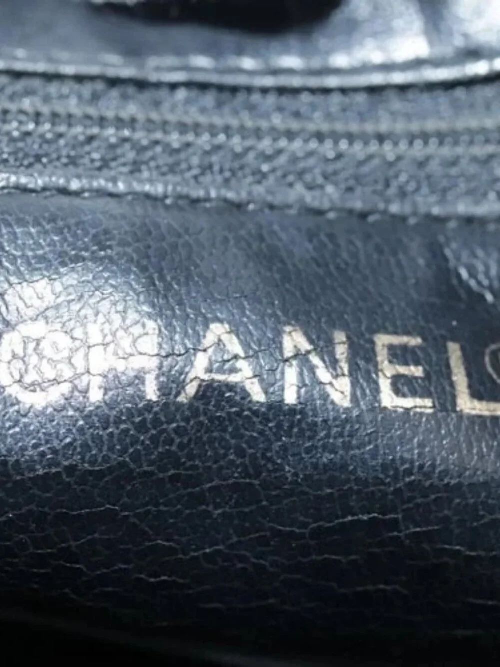 CHANEL V Stitch Hand Bag Leather Black CC Auth bs21163
